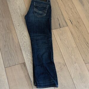 BKE Men's Dark Blue Straight Jeans